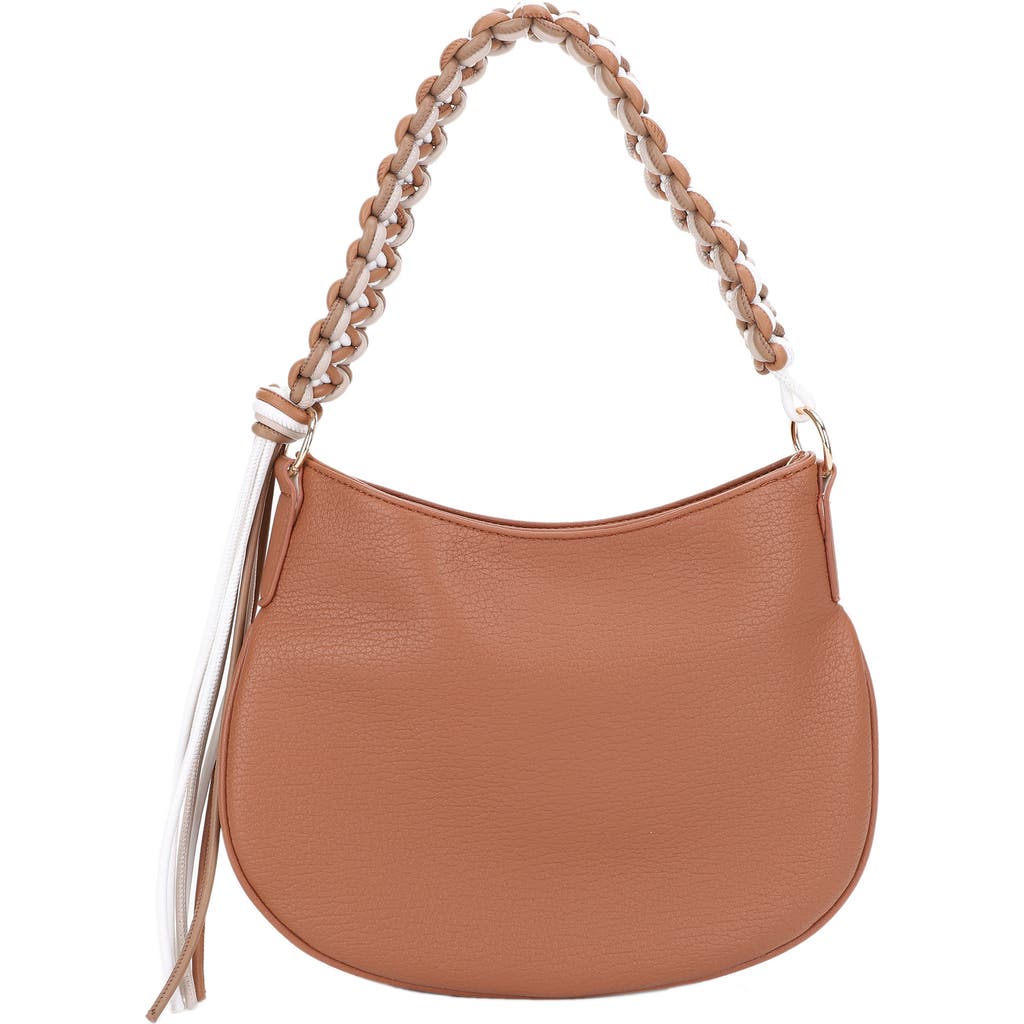 Mali + Lili Luna Recycled Vegan Leather Handbag In Cognac Multi