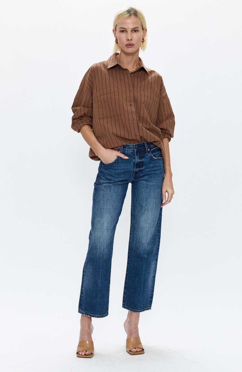 Lexi Distressed Ankle Wide Leg Jeans
