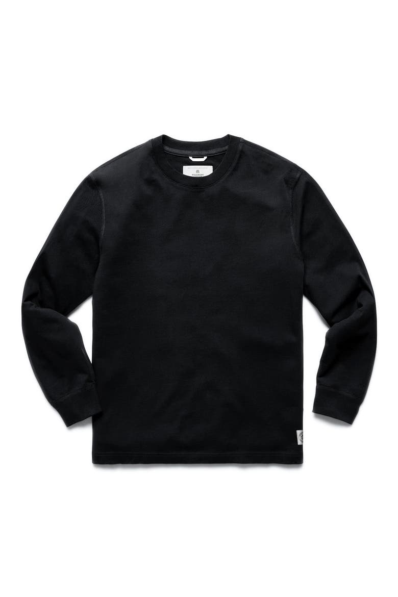 Midweight Jersey Standard Long Sleeve T-Shirt, Alternate, color, BLACK