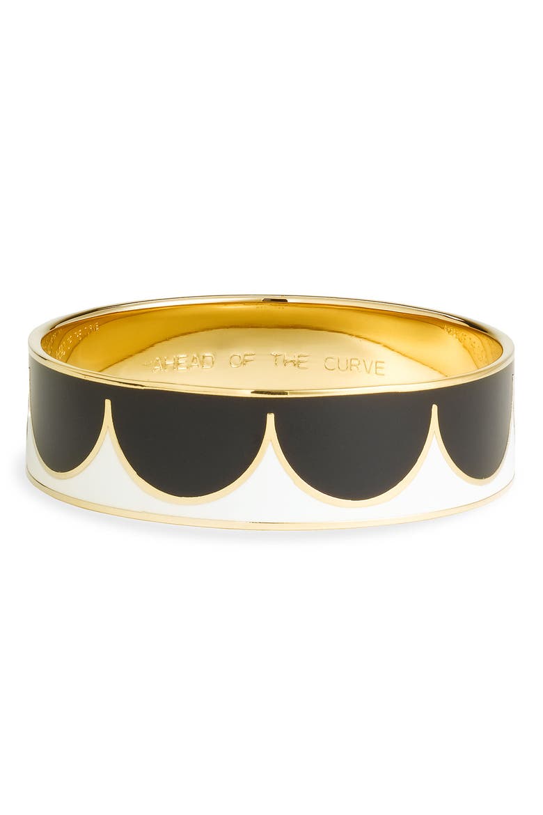 'idiom' medium enamel bangle, Main, color, BLACK/ CREAM
