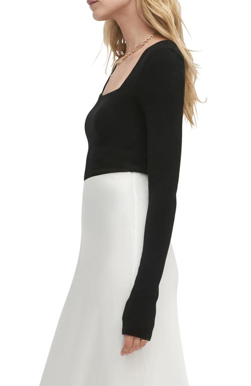 Favorite Daughter The Harvey Fitted Square Neck Rib Sweater In Black