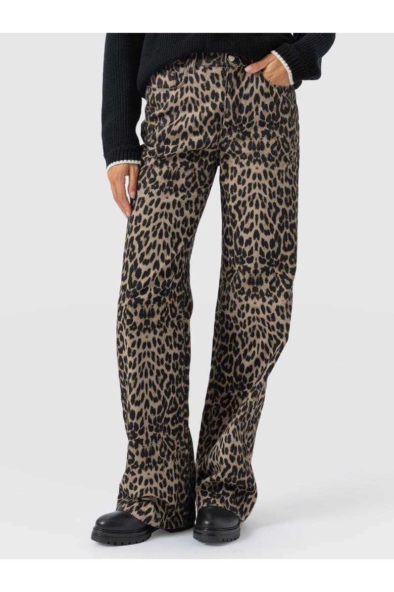Adjustable Wide Leg Jean, Alternate, color, Leopard