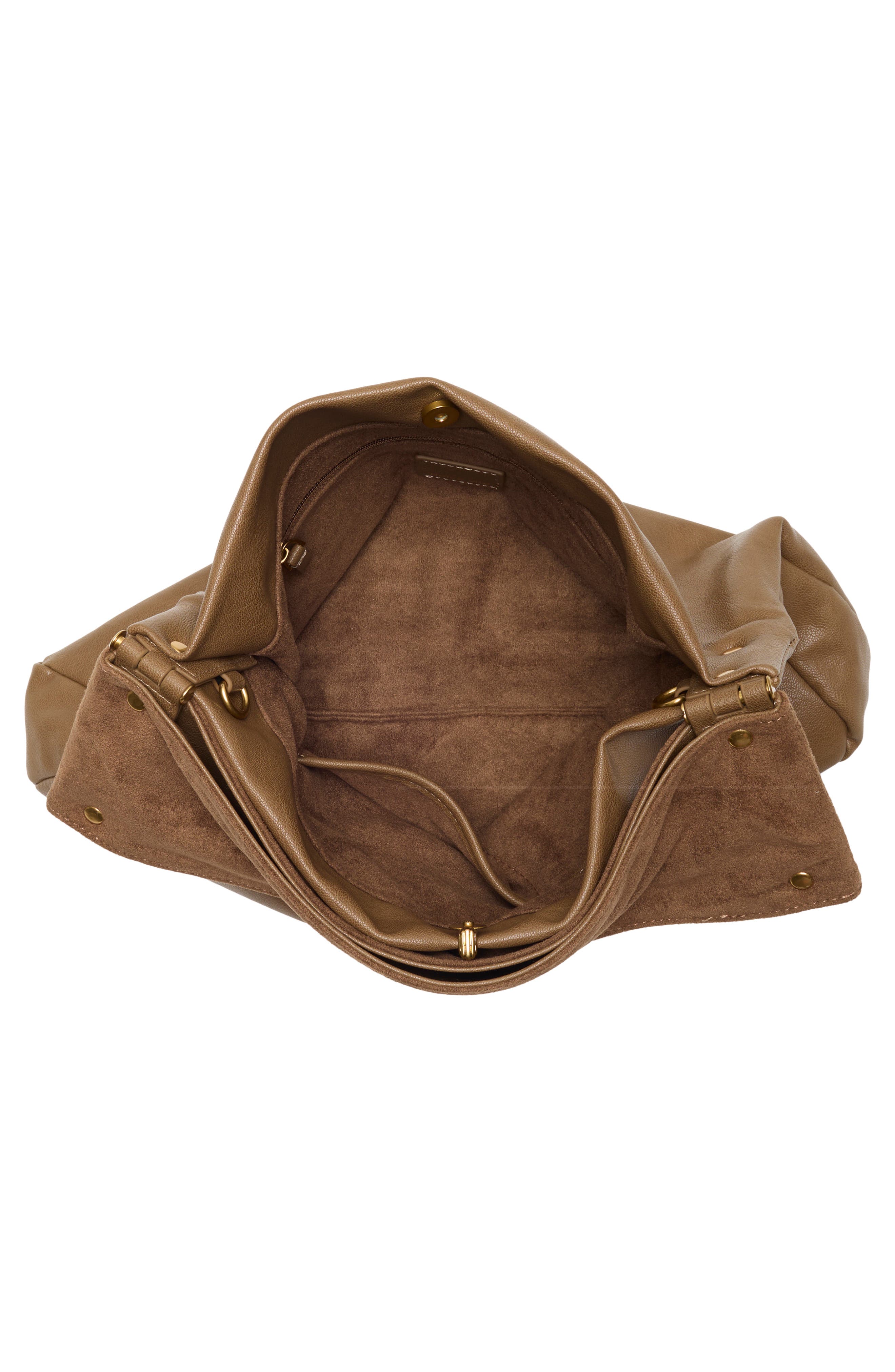 Max Faux Leather Clutch, Alternate, color, TAUPE