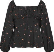 City Chic Gigi Floral Long Sleeve Blouse