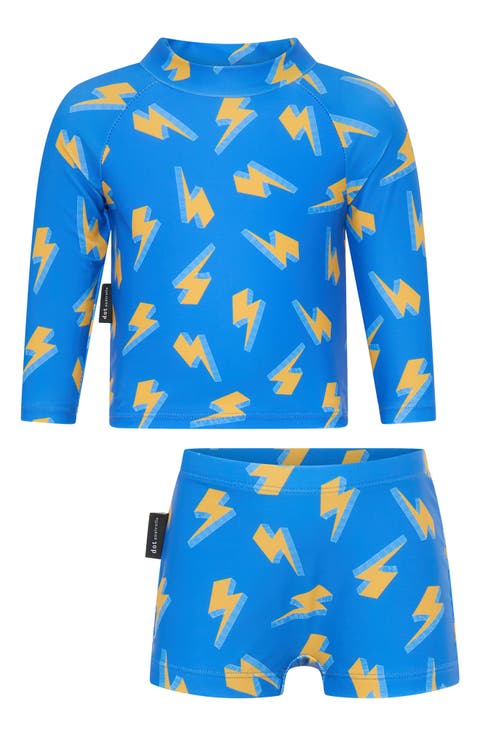 Thunder Long Sleeve Two-Piece Rashguard Swimsuit (Baby)