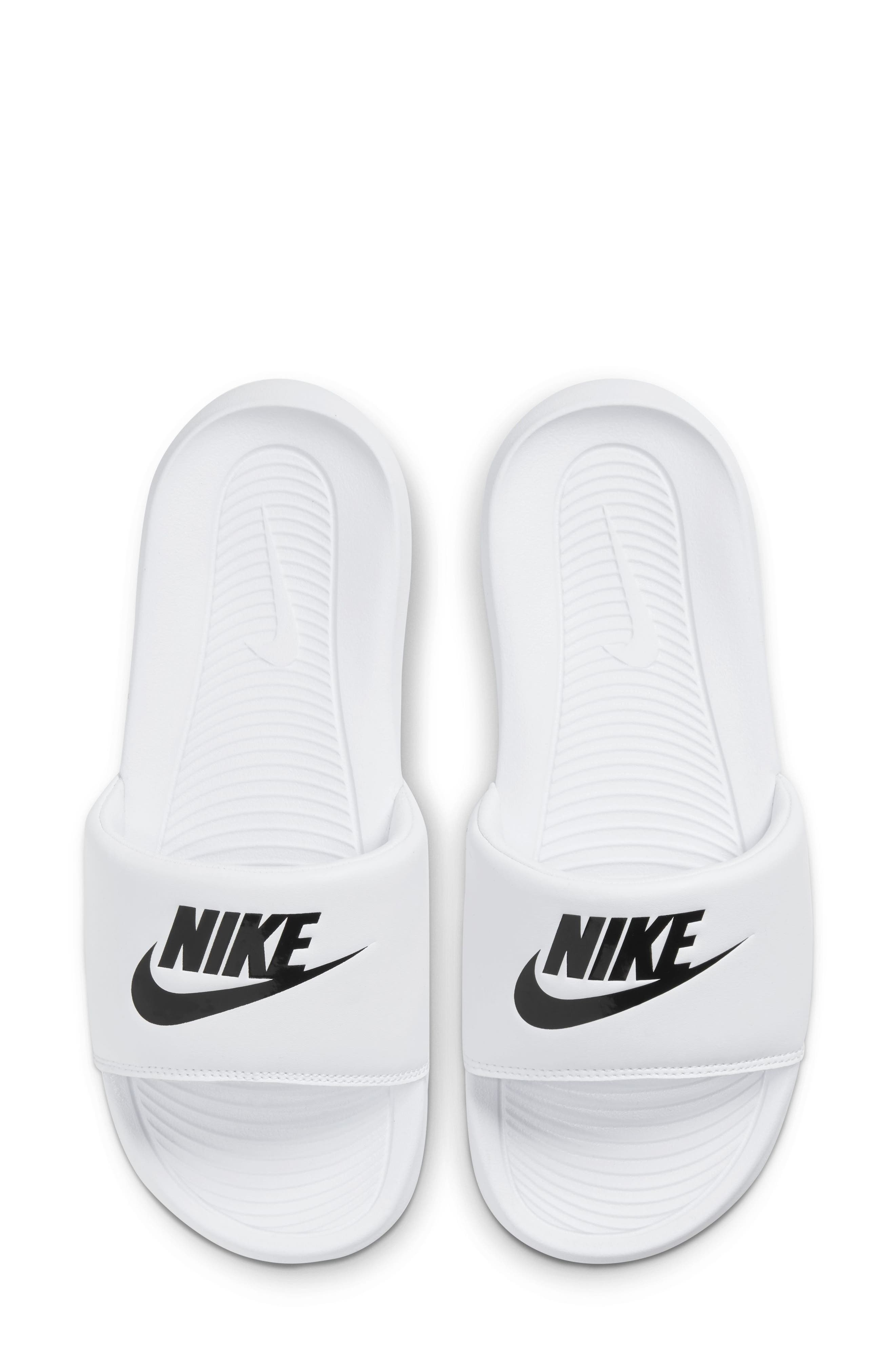Nike Victori Slide Sandal, Alternate, color, 100 White/Black