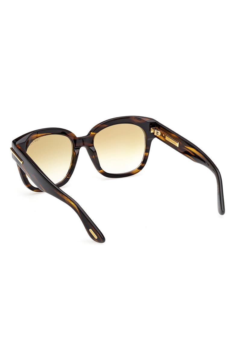 TOM FORD 55mm Icon Square Gradient Sunglasses, Alternate, color, Striped Brown / Amber / Olive