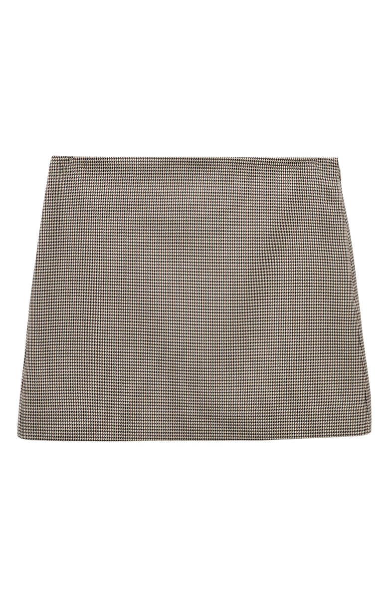 MANGO Houndstooth Miniskirt, Main, color, Brown
