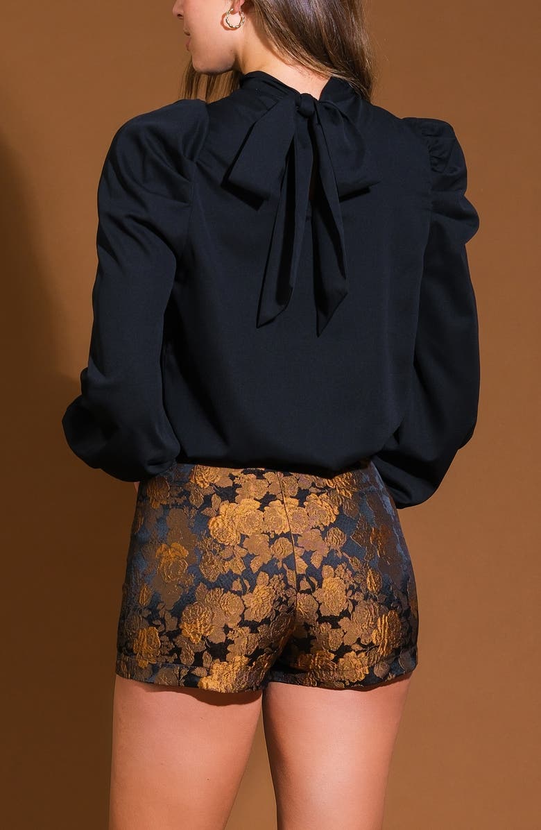 FLYING TOMATO Woven Tie Back Top, Alternate, color, Black