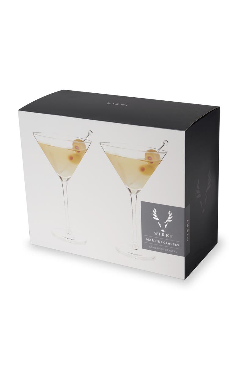 Viski Raye Crystal Stemmed Martini Glasses Set of 2, Alternate, color, Clear