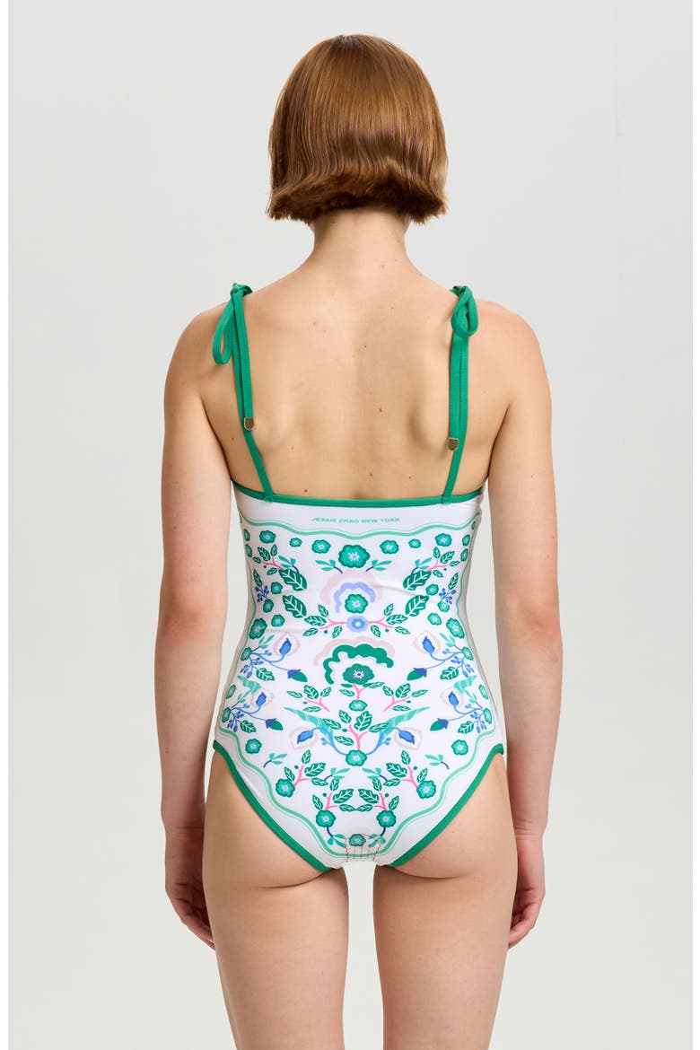 Botanic Reversible One-Piece Swimsuit, Alternate, color, Green