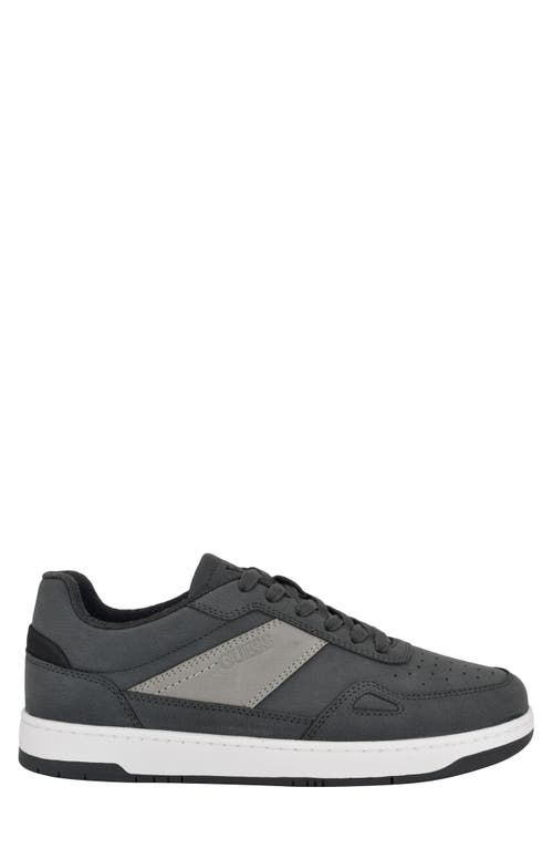 Guess Men's Tolyo Perf Toe Fashion Lace Up Sneakers In Dark Grey
