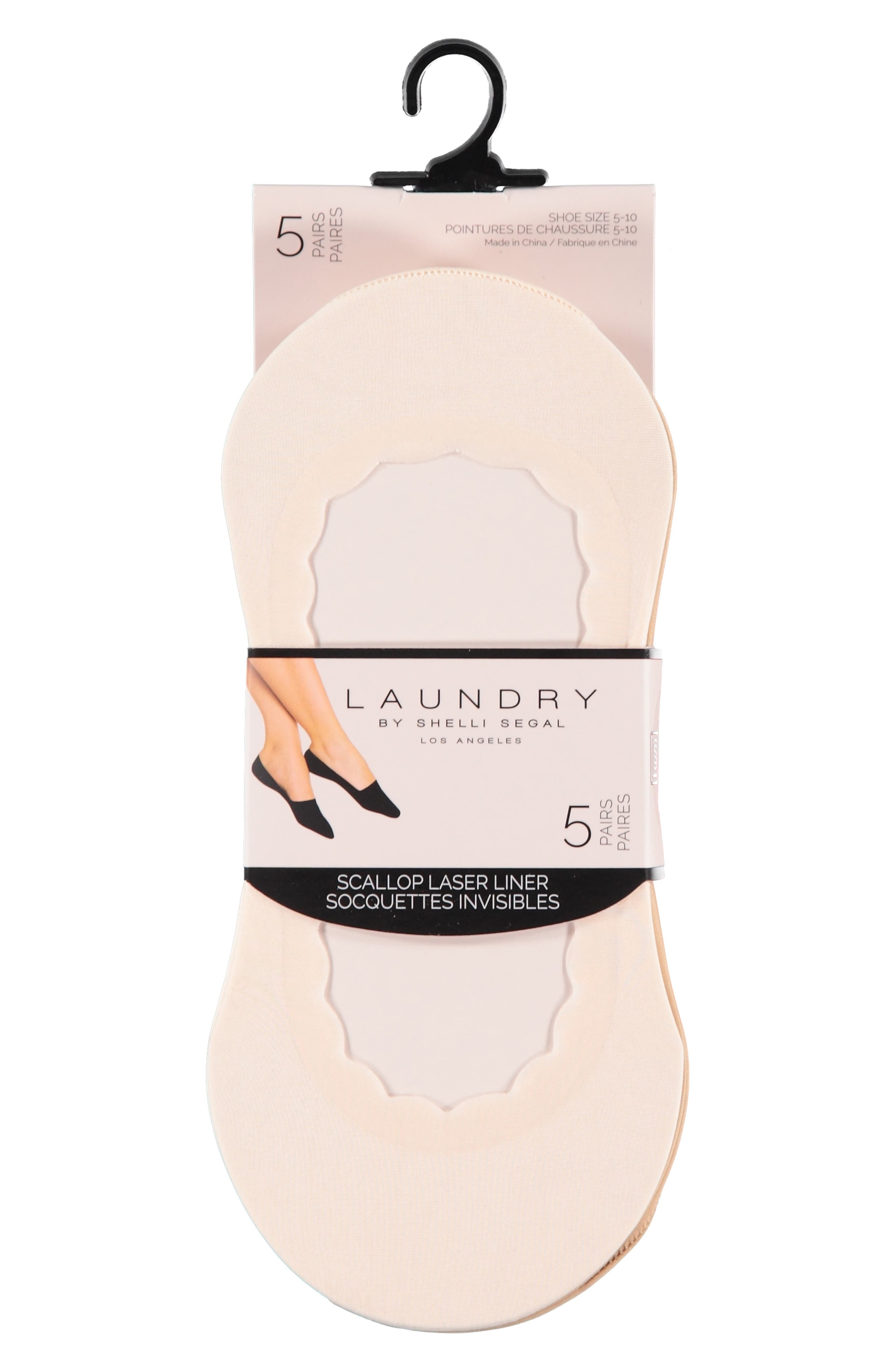 5-Pack Scalloped Laser Cut Liner Socks