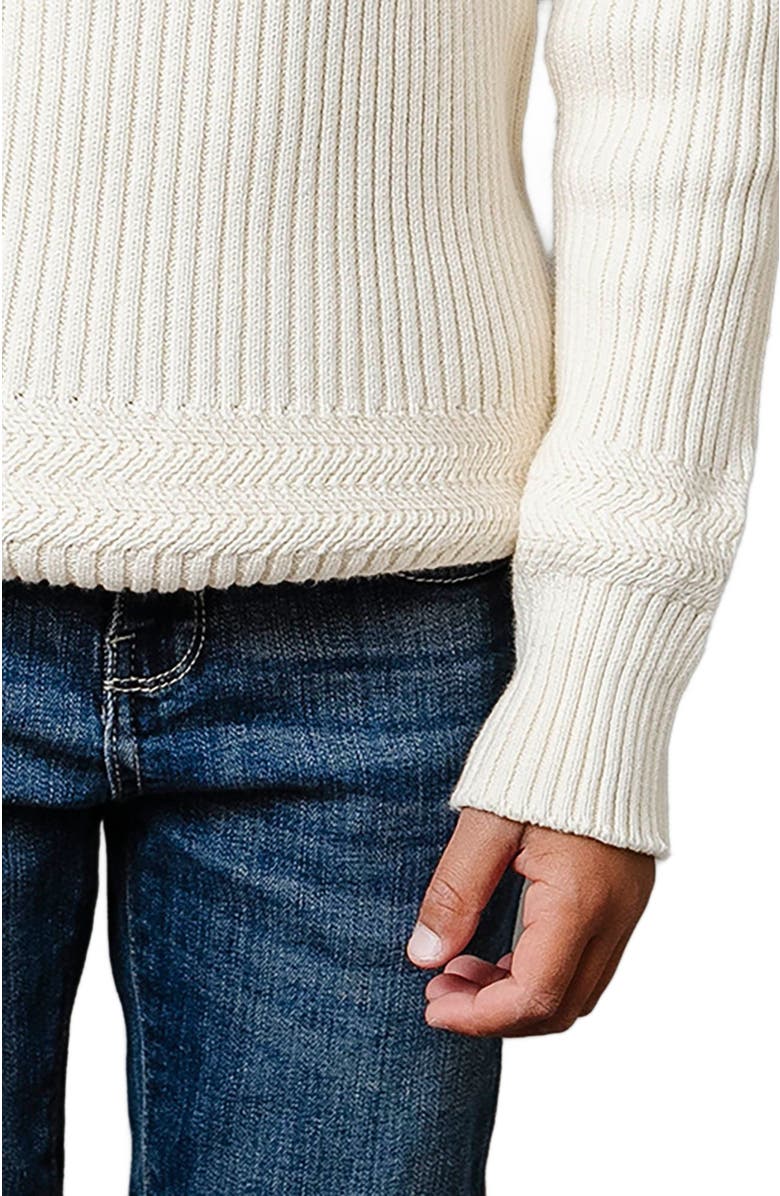 Hope & Henry Boys' Organic Herringbone Detail Crew Neck Sweater, Kids, Alternate, color, Ivory Herringbone Edge