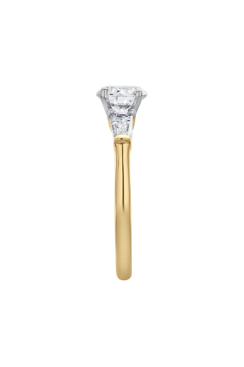 Nova 14K Gold Tapered Baguette & Round Cut Lab Grown Diamond Three Stone Ring - 1.48 ct, Alternate, color, 14K Yellow Gold