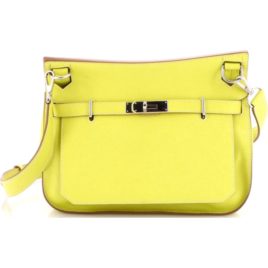 Pre-owned Hermes Hermes Jypsiere Bag Swift 28 In Green