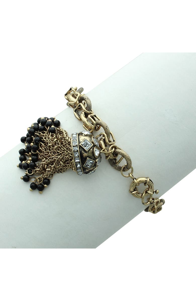 OLIVIA WELLES Cleo Tassel Bracelet, Alternate, color, Gold