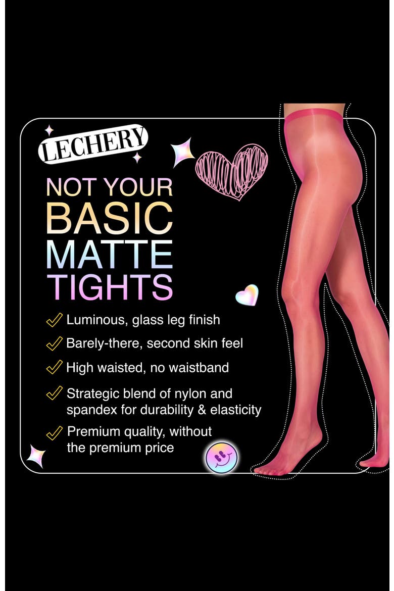 3-Pack ​Glossy Colored Fashion ​Sheer Tights for Women, Alternate, color, Pink
