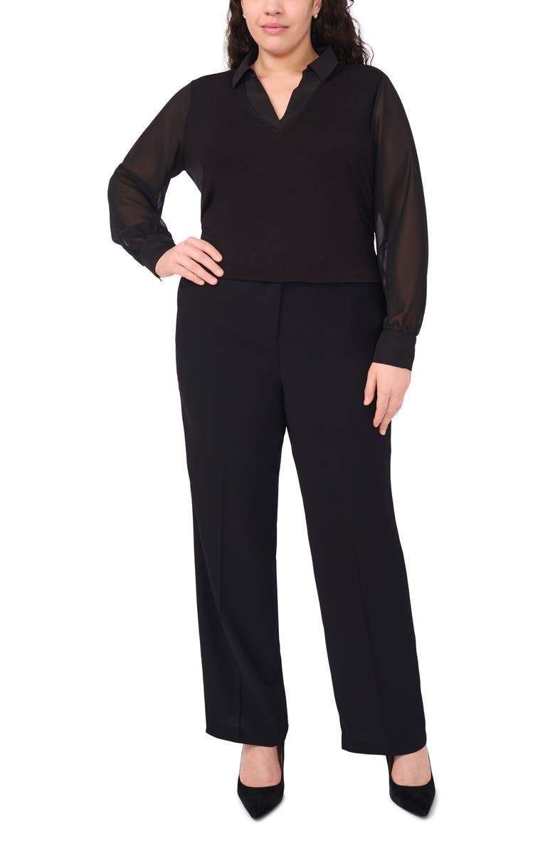 Halogen<sup>®</sup> Layered Look Sweater Vest, Alternate, color, Rich Black