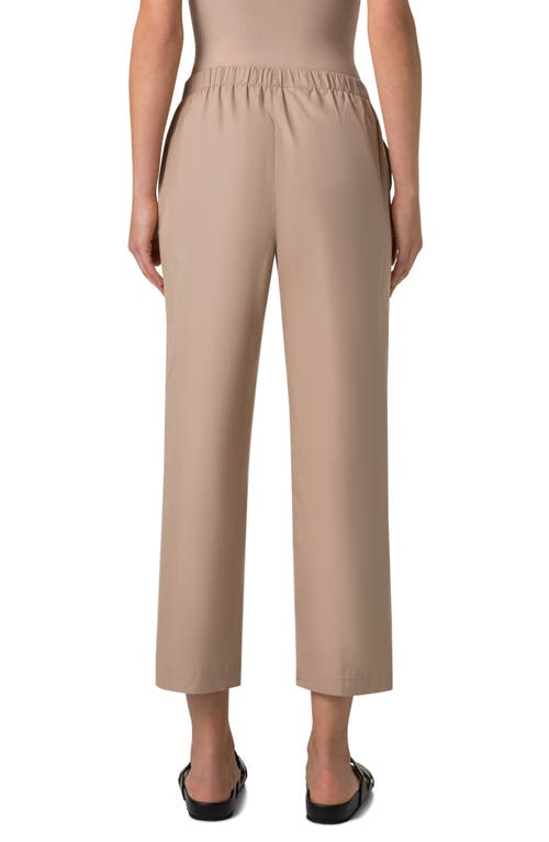 Akris Punto Farello Elastic Waist Cotton Ankle Pants In Beige