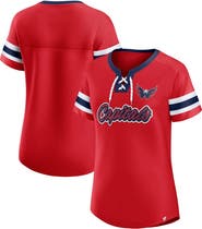 FANATICS Women's Fanatics Red Washington Capitals Iconic Athena Lace-Up T-Shirt