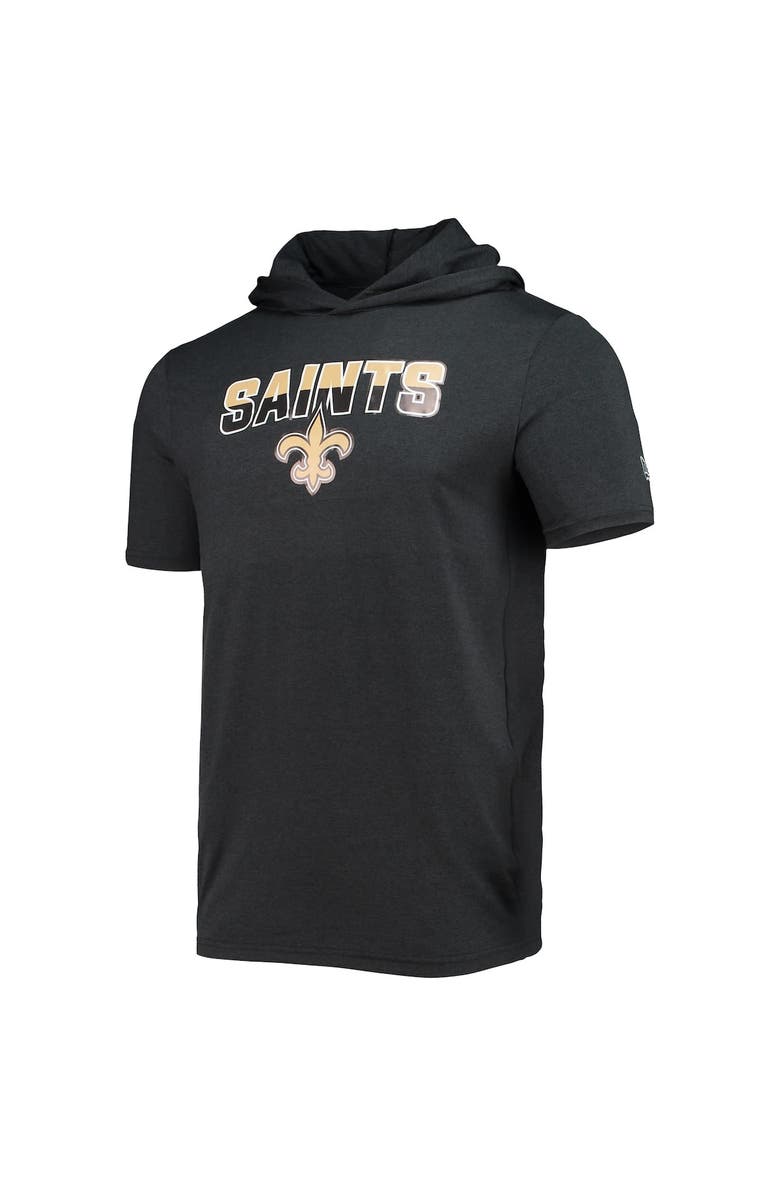 New Era Men's New Era Heathered Black New Orleans Saints Team Brushed Hoodie T-Shirt, Alternate, color, 