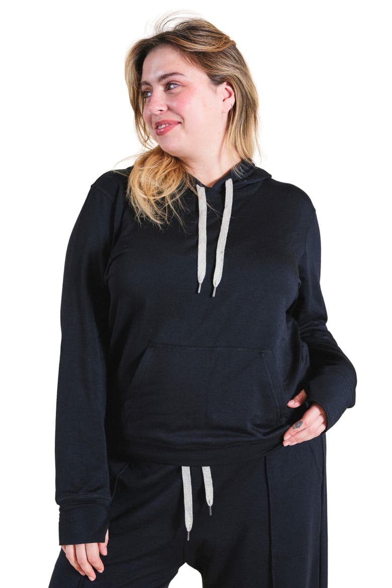 Plus Betty Modal Hoodie, Main, color, Black