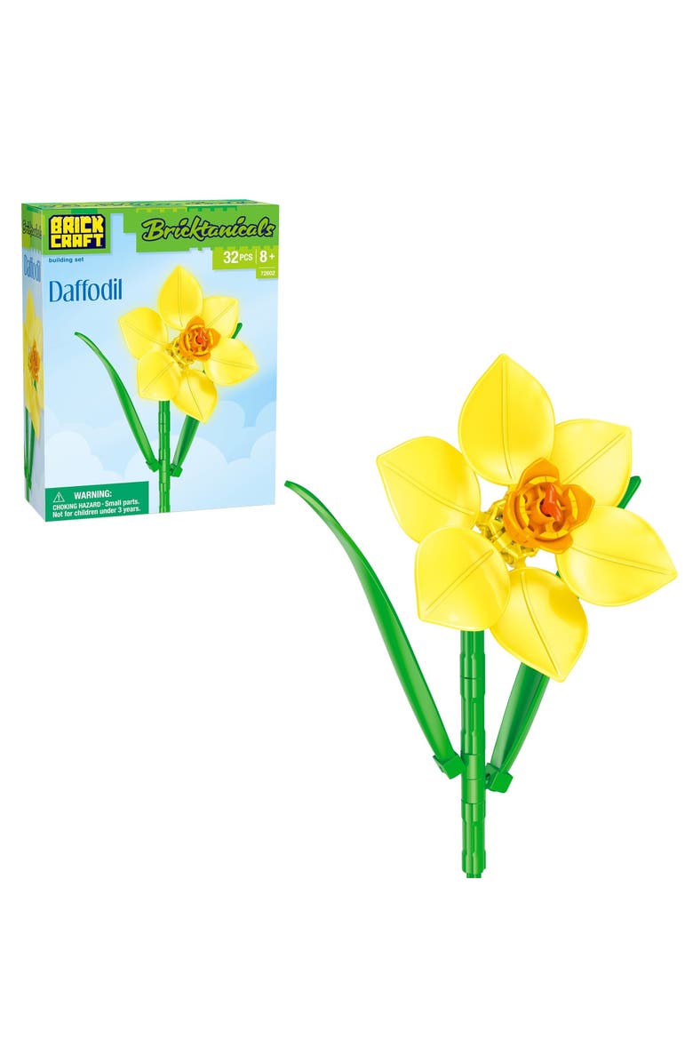 Brickcraft Bricktanicals Daffodil Building Set, Main, color, Yellow