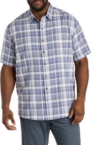 Synrgy by DXL Big & Tall Plaid Microfiber Sport Shirt