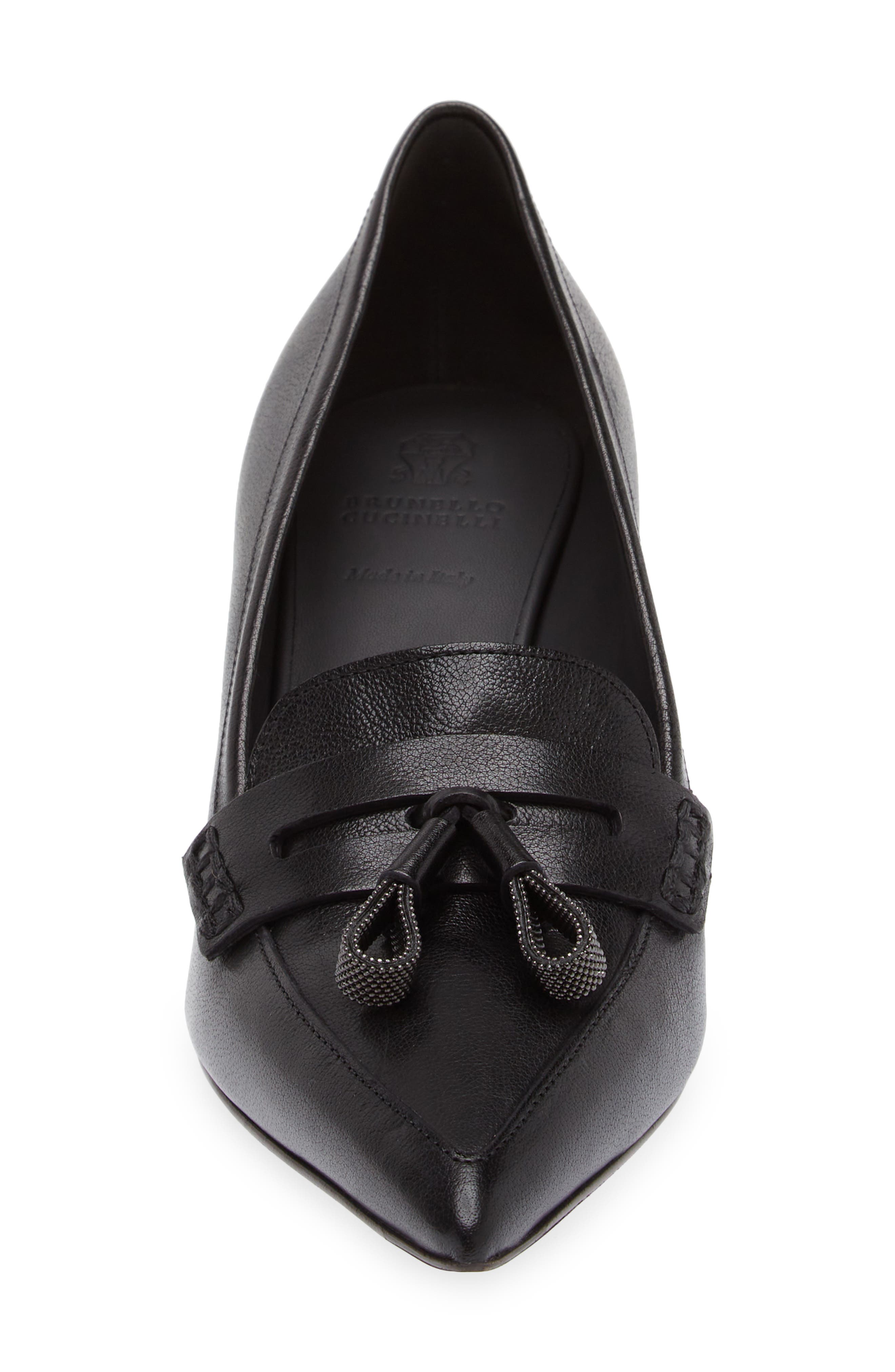 Brunello Cucinelli Monili Tassel Kitten Heel Pump, Alternate, color, 