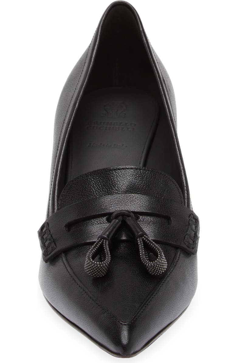 Brunello Cucinelli Monili Tassel Kitten Heel Pump, Alternate, color,