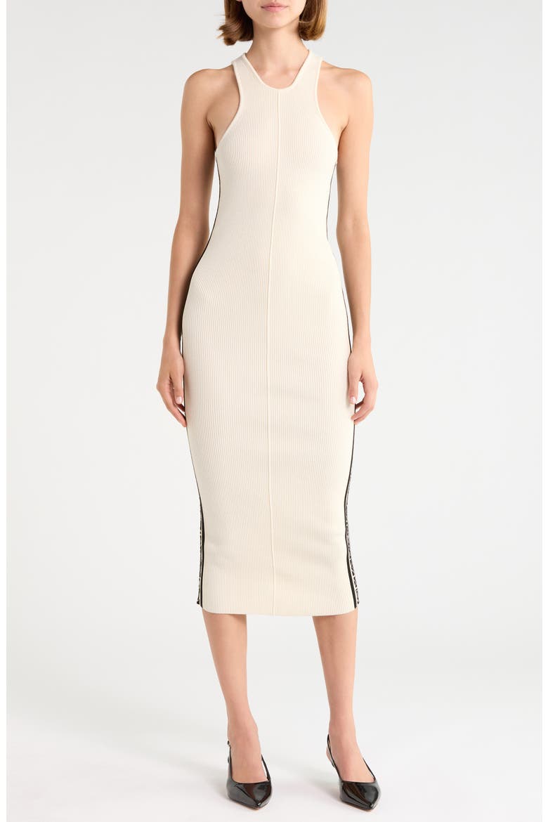 Logo Racer Dress, Main, color, IVORY/BLACK