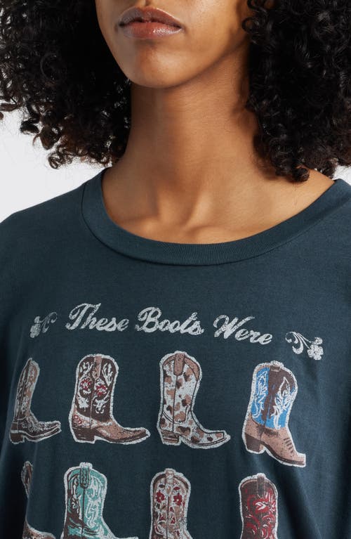Daydreamer Boots For Walking Merch Cotton Graphic T-shirt In Blue