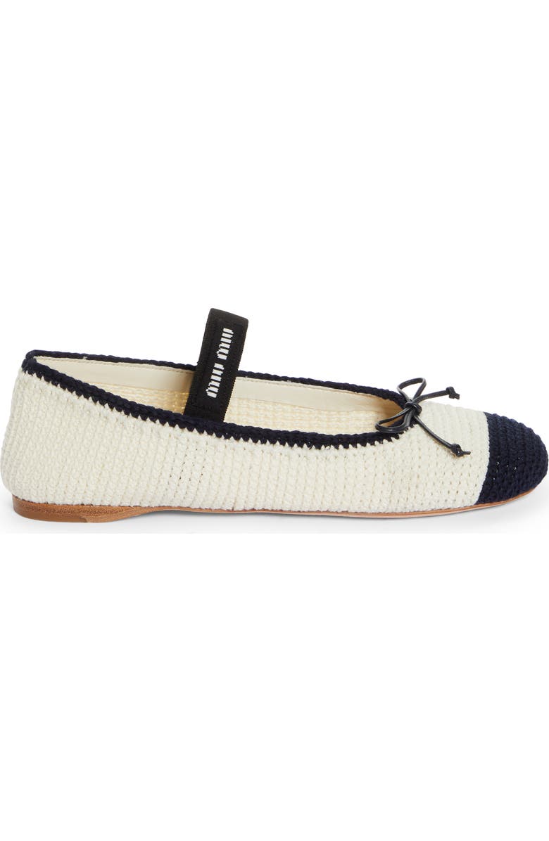 Miu Miu Lea Cap Toe Ballet Flat, Alternate, color,