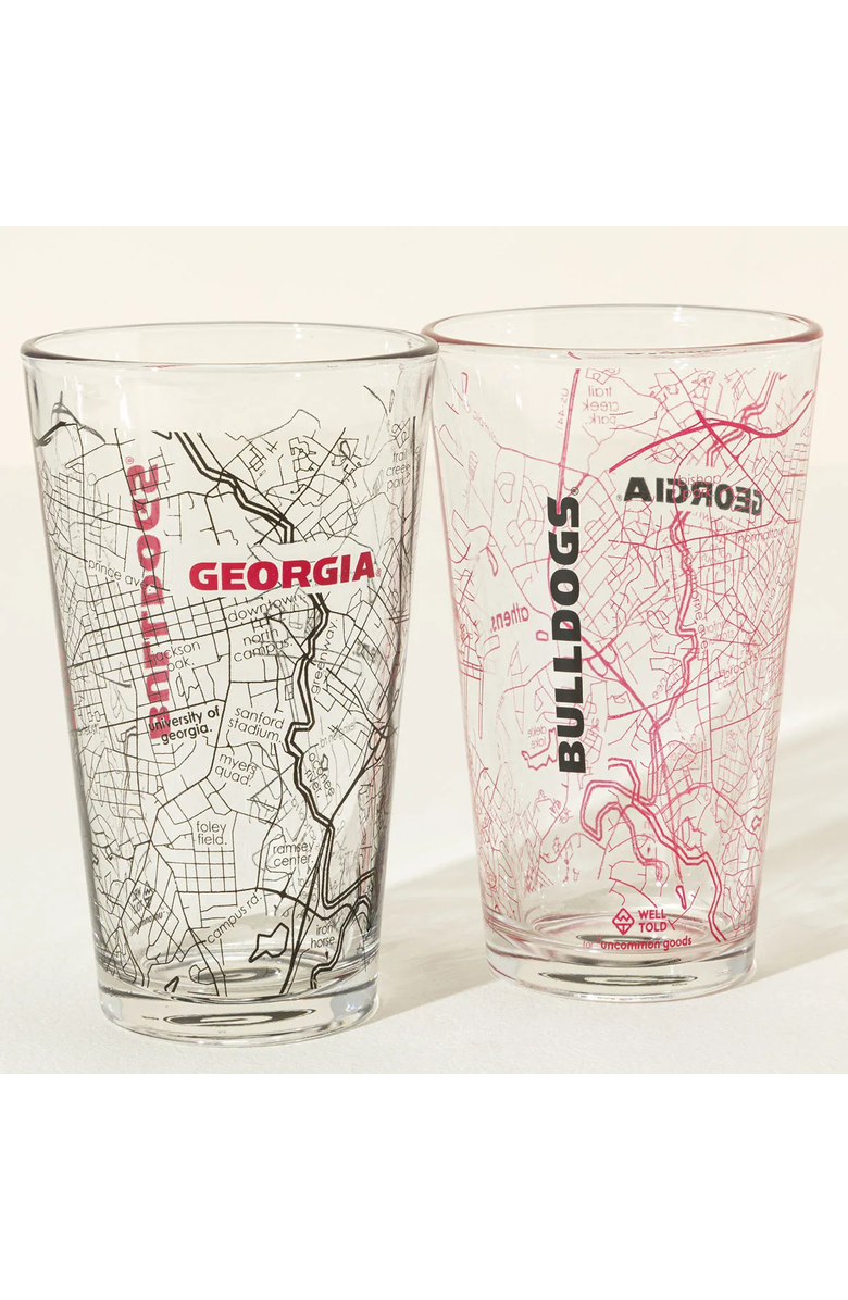 Uncommon Goods Your College Town Pint Glass - Set of 2, Main, color, University Of Georgia