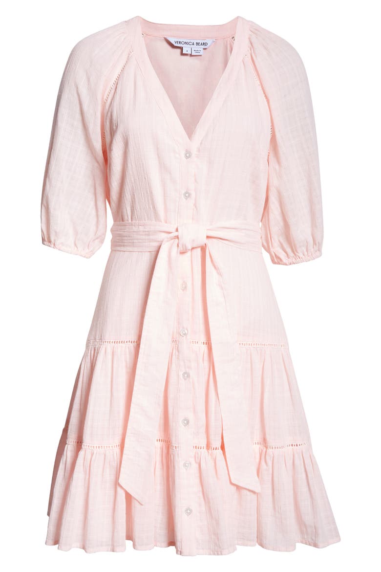 Dewey Tiered Cotton Button-Up Dress, Alternate, color, PINK HAZE