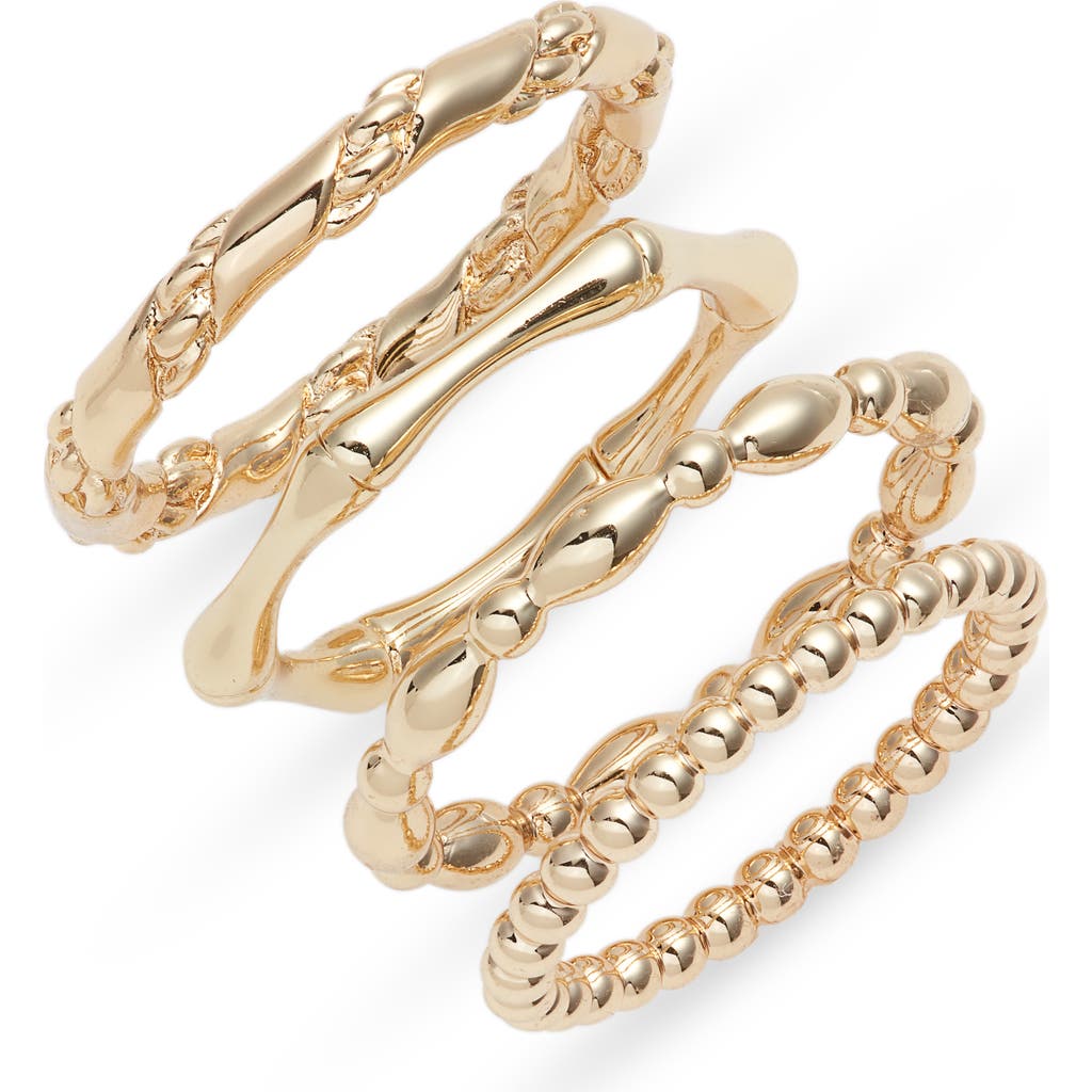 Nordstrom Set Of 4 Assorted Stacking Rings In Gold