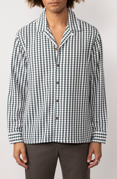 Mayan Diamond Jacquard Button-Up Shirt