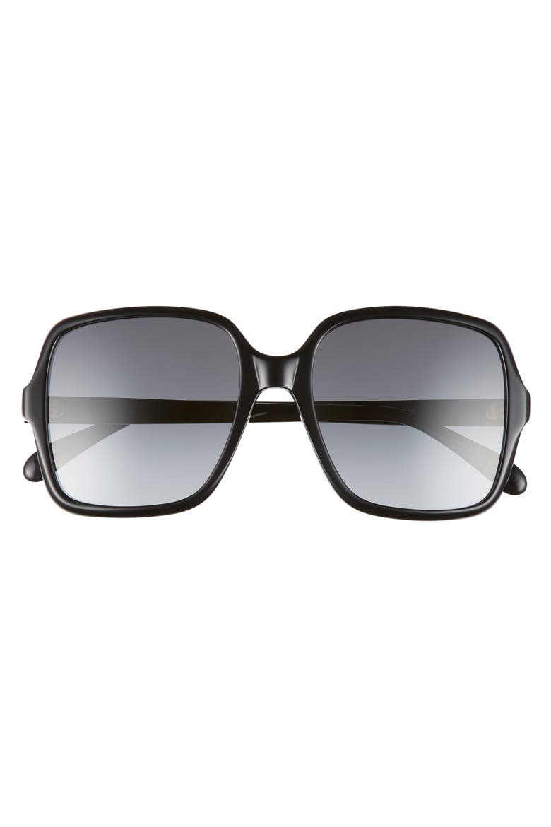 55mm Square Sunglasses, Alternate, color, BLACK