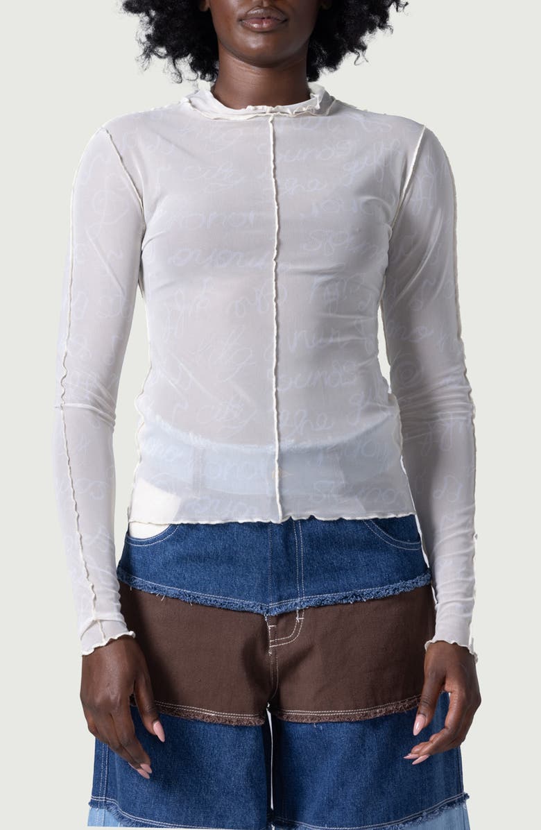 HONOR THE GIFT Lettuce Edge Mock Neck Graphic T-Shirt, Main, color, 