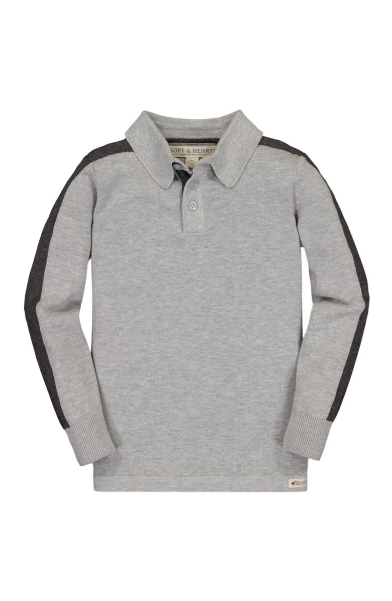 Hope & Henry Boys' Long Sleeve Sweater Polo, Kids, Main, color, Grey