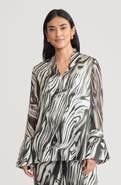 Misook Marble Print Silk Tunic