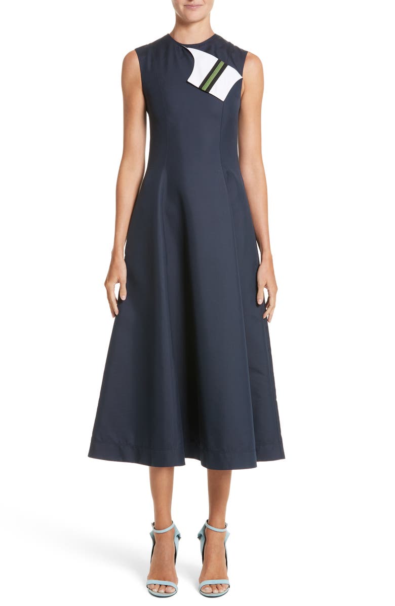 CALVIN KLEIN 205W39NYC Cotton & Silk Dress, Main, color,