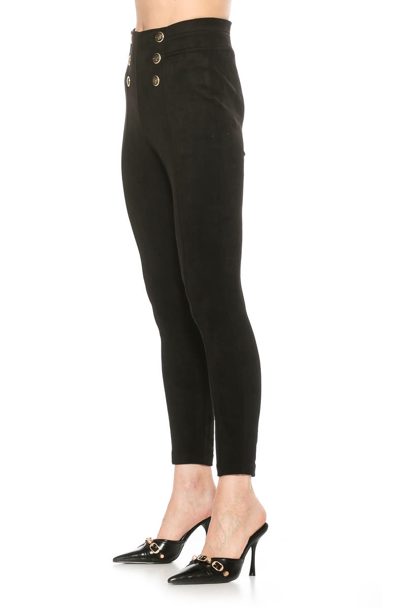 Alexia Admor Feyja Faux Suede Leggings, Alternate, color, Black