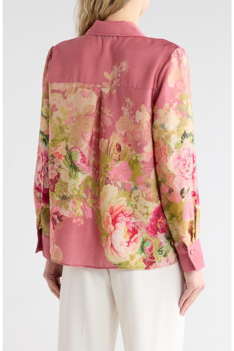 Shine Button-Up Shirt, Alternate, color, ROSE