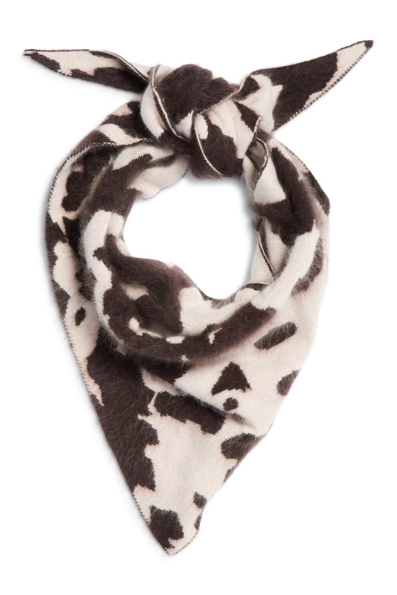 Grizzly Cowhide Cashmere Wild Rag, Alternate, color, OATMEAL/ BURNT COCOA