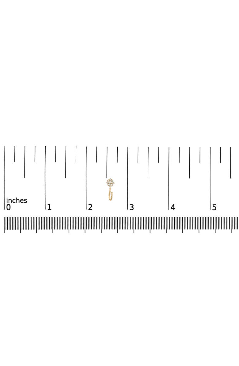 Haus of Brilliance 14K Yellow Gold Plated Silver 1/10 Cttw Diamond Floral Cluster Hoop Stud Earrings, Alternate, color, Yellow