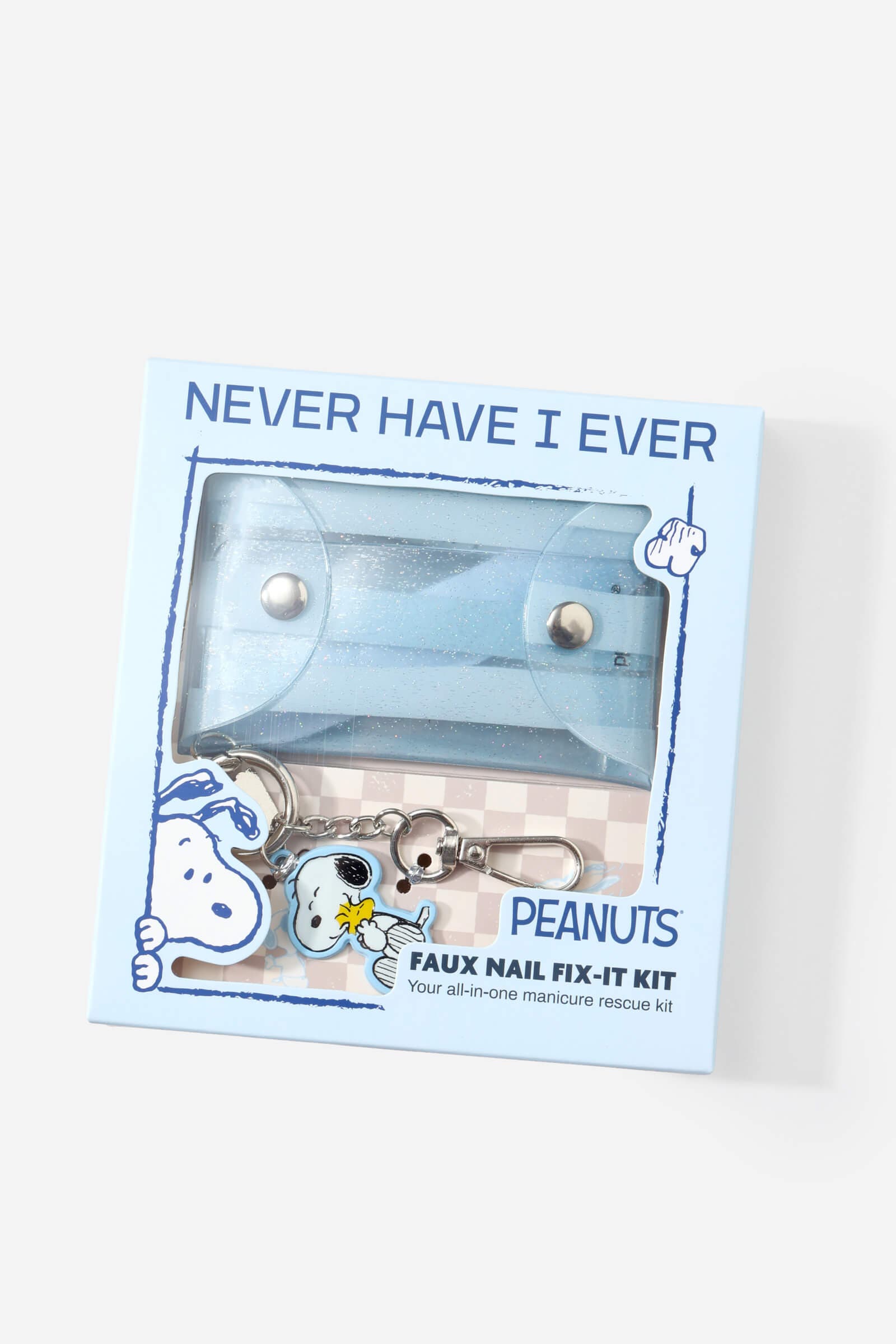 Never Have I Ever Peanuts Faux Nail Fix It Kit In Blue