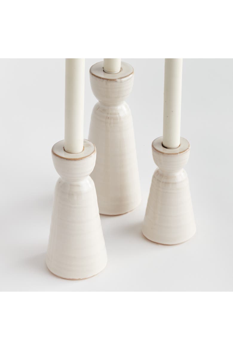 Libbey Taper Candle Holders, Alternate, color, Off-White