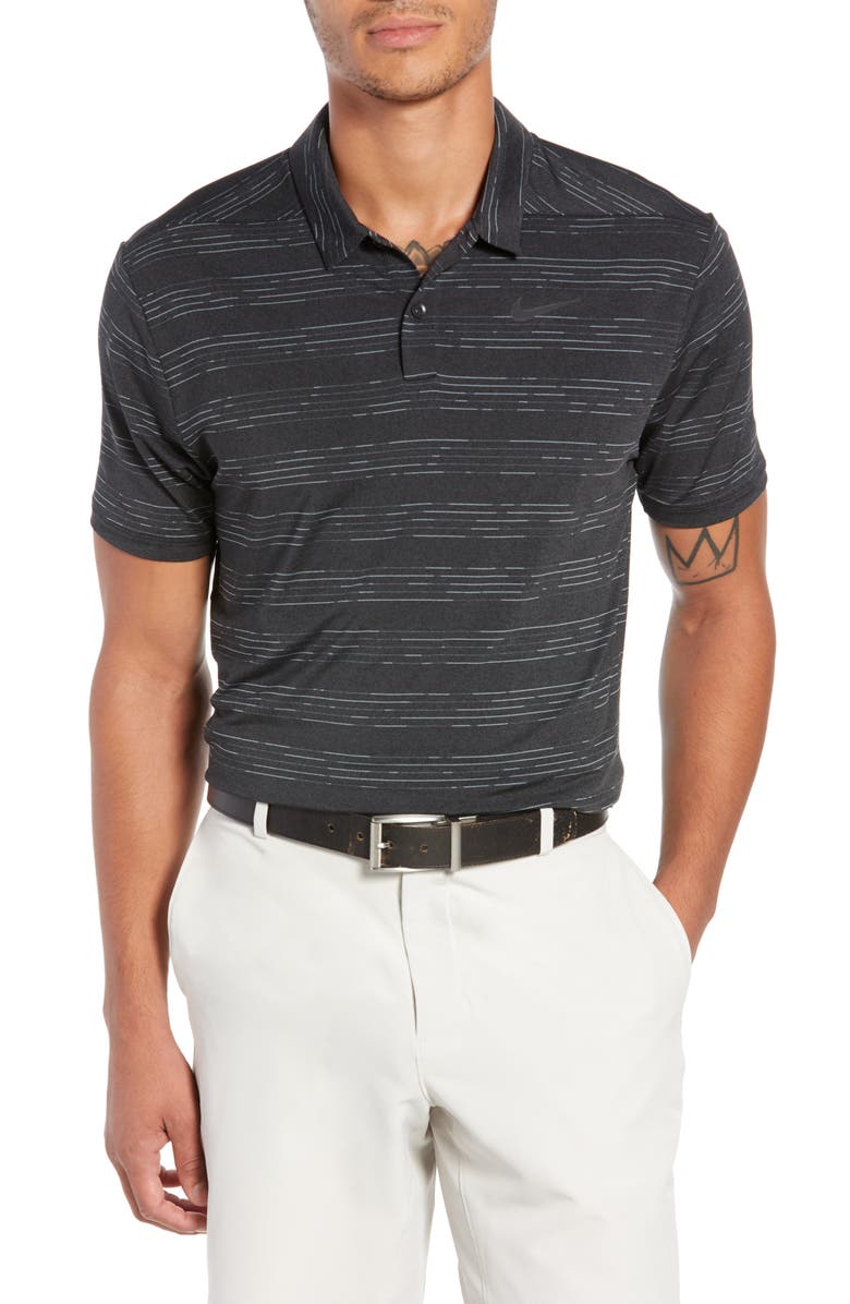 Nike Heather Stripe Dri-FIT Golf Polo, Main, color, 